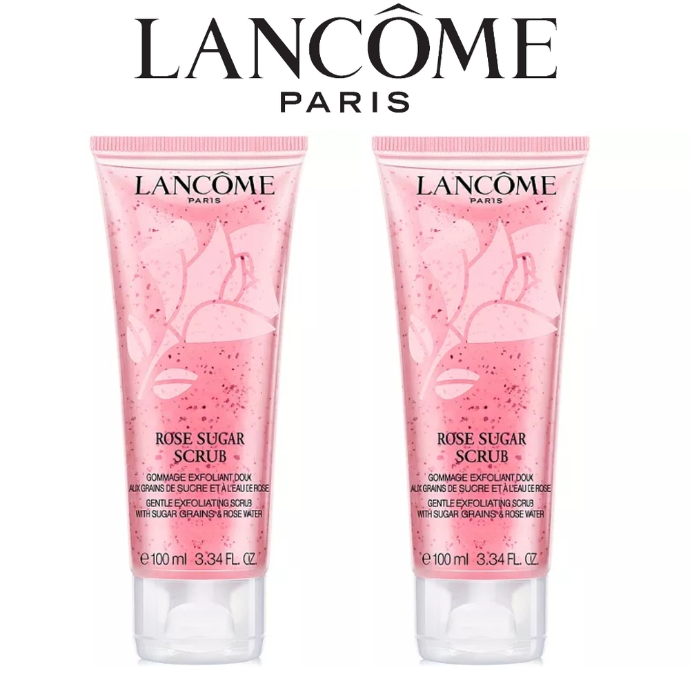 2pk Lancôme Exfoliating Rose Sugar Scrub 3.34oz Gentle Exfoliation & Plumping